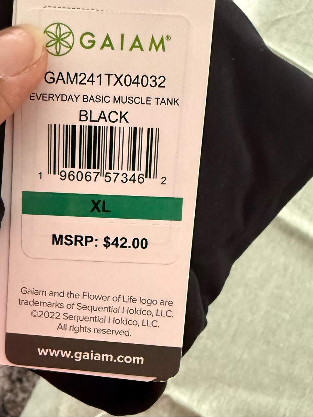 GAIAM Black Everyday Basic Muscle Tank - Picture 4 of 4